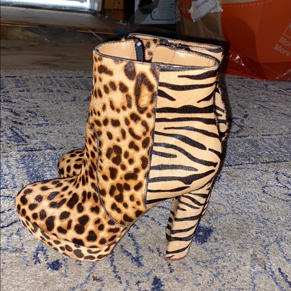 Tiger/Cheeta skin over the ankle booties
